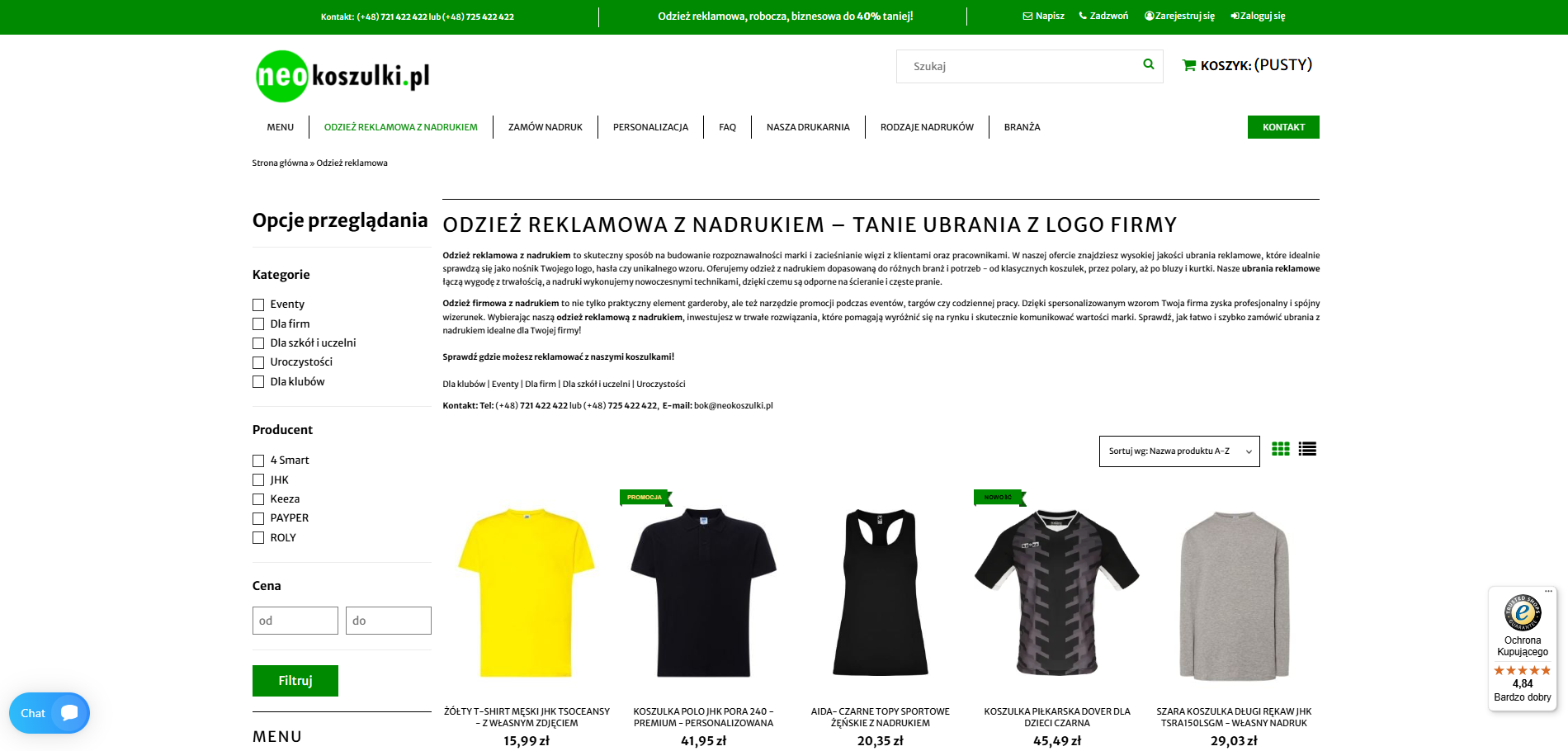 T-shirty, bluzy, kurtki – co wybrać na odzież firmową z nadrukiem?